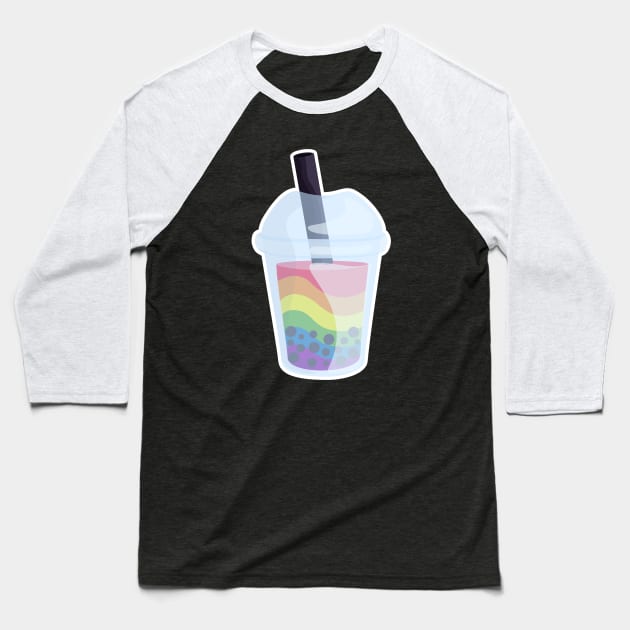 LGBTQ Kawaii Bubble Tea Baseball T-Shirt by fyreriot